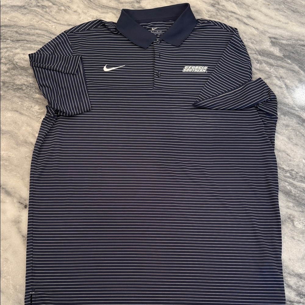 Georgia Southern Nike Navy and White Striped Men's Polo Shirt